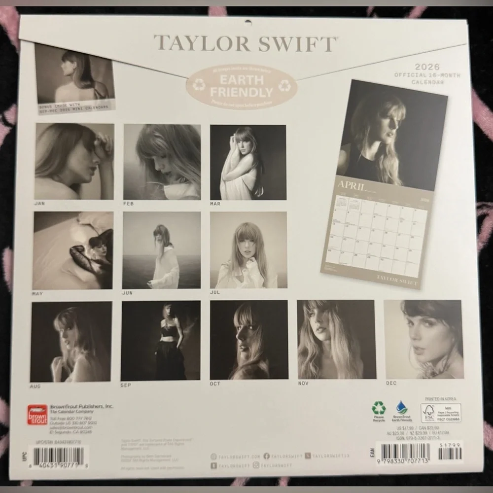 Taylor Swift 2026 Official 16-Month Wall Calendar – New / Sealed